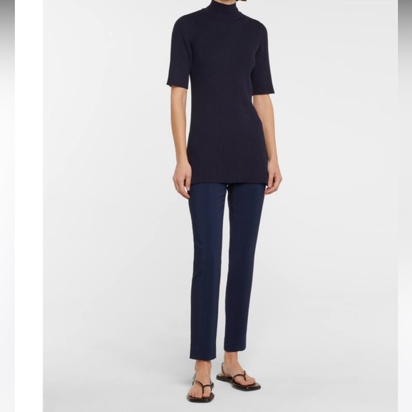 The Row Sotto Techno Woven Ankle Pants in Dark Navy